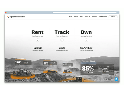 Homepage Redesign equipmentshare graphic design landing page telematics web design webflow