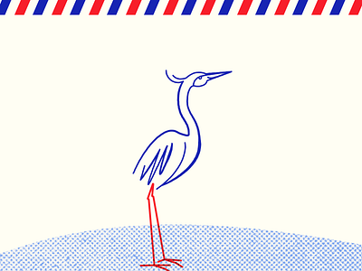 And To My Hero, Heron... bird brand branding halftone heron icon illustration logomark mark postage stripes vintage