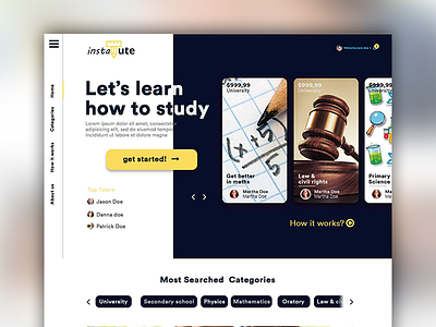 Instatute education learning ui ux website