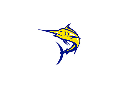 Blue Marlin Jumping Mascot billfish blue marlin game fish icon jumping marlin mascot retro sailfish sign symbol