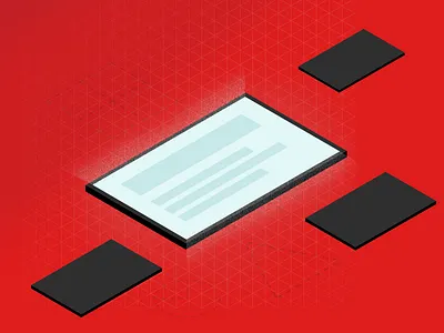 Isometric Screen digital screen digital signage glow illustration isometric red screen tv