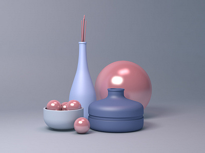 Still Life c4d pottery render still life