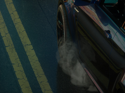 drift 3d art c4d car octane