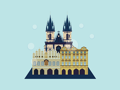 Prague Castle architecture castle flat illustration prague urban