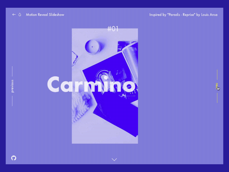 Motion Reveal Slideshow animation graphics motion reveal slider slideshow ui web design webdesign