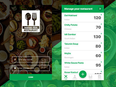 Login And Price List add food list login login page price rate restaurant