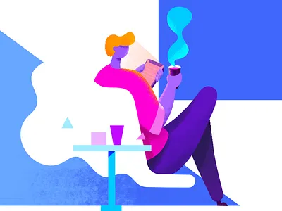 Coffee character coffee ipad mobile simple vector