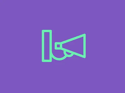 K + Media branding clean logo logo challenge logo design media megaphone negative space outline simple