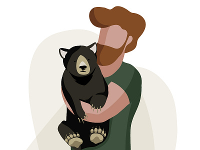 Wildlife rescue centre III animals bear green illustration illustrator light man nature people shadow wild wildlife