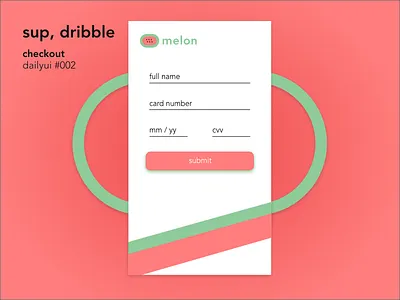 melon identity / dailyui 002 checkout dailyui melon