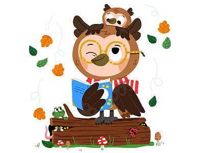 Autumn Owl animals brush fun illustration illustrator kids kidslit owl