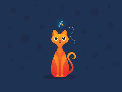 Cat With Firefly 8 01 cat cutecat firefly kids kidsillustration night