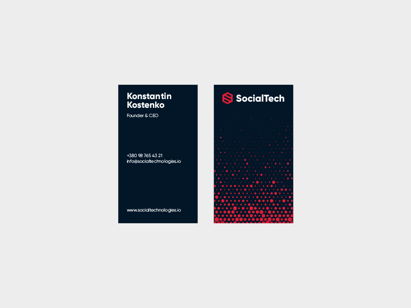 SocialTech Business Card animation branding business card corporate design gif grid identity loading pattern