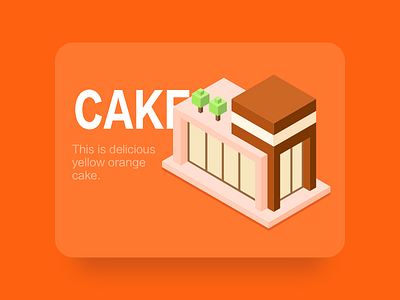 Chocolates cake 2.5D_Illustration 2.5d ai cake chocolates green icon illustration orange ui yellow