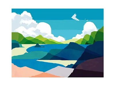 Summer Mountains lake landscape mountains nature ocean sky water