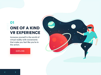 VR Landing Page Illustration design icon illustration type ui ux vector web