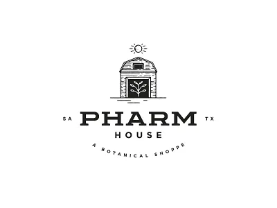 Pharm House Logo brand emblem icon identity logo mark pharmacy typography