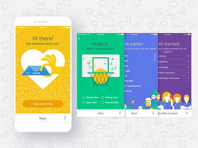 Nutrition App app bodymovin coach fitness fitness app health healthcare lottie web mobile nutrition nutritionist on boarding ui ux