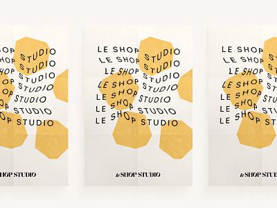 Le Shop Studio Poster branding color blocking flower geometric poster typography warped yellow