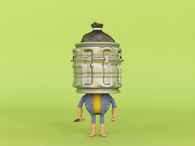 Trash Head 3d character character design design illustration monster render trash head