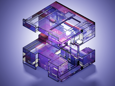 Random Voxel 3d glass magicavoxel pixel voxel