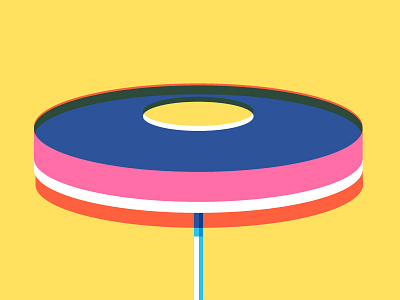 The post geometric illustration lamp post lighting minimal object tritone