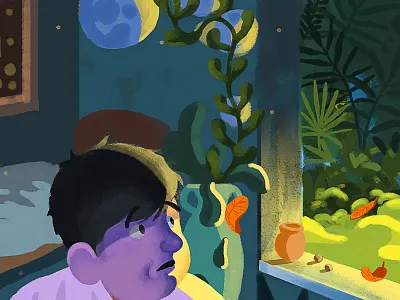 India book elephant hindu illustration jungle painting plants