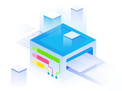 Bit Machine asymmetric bit clean gradient illustration machine monitoring shift shifters