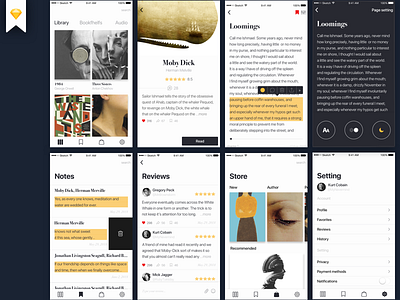 Booklover UI Kit app book booklover ios mobile app read reader reading ui ui kit ux