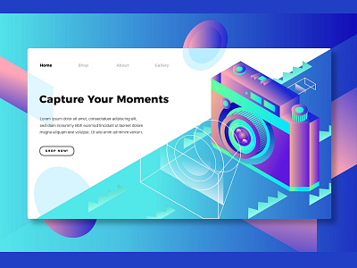Photography - Capture Your Moments app banner concept design illustration landing landing page moments strategy web web development website