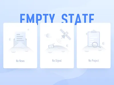Empty State illustration app icon empty satate ios illustration mobile 404 no news no project no signal