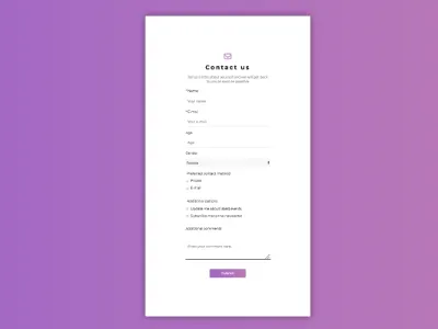 Contact Us Form design form ui web design