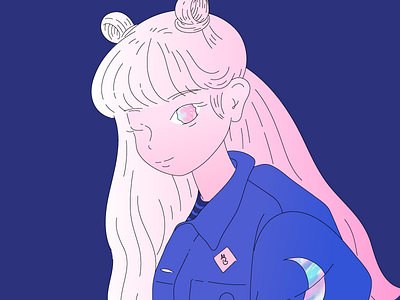 100 17 2 color girl illustration