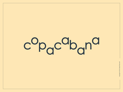 Copacabana Logotype calligram copacabana expressive type expressive typography flat graphic design wavy word