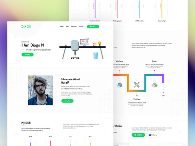 Personal Portfolio color creative design gradient personal social template ui ux web