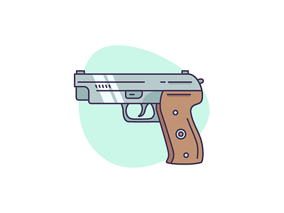 Gun gun icon illustration outline vector weapon