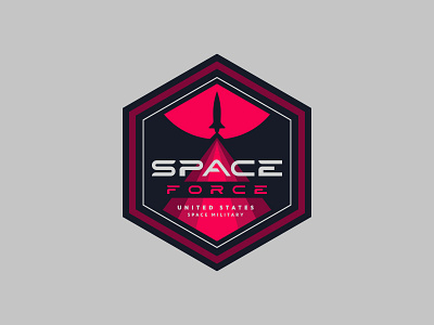 Space Force Badge Design astronaut badge geometric mars rocket seal space space force thick lines type typography usa