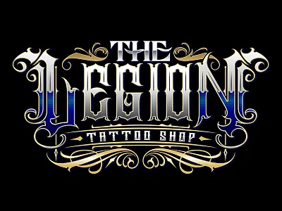 The Legion Tattoo Shop branding calligraphy customlettering lettering letters logo logotattooartist