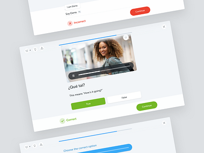 Exercise redesign – busuu bar design error language learning player translation ui
