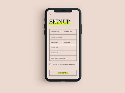 Sign Up basic daily ui design ecommerce editorial fashion minimal shopping sign up signup ui website