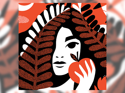 Red apple black digitalart exhibition illustration plants red sneakpeak vectors white wip womeninillustration