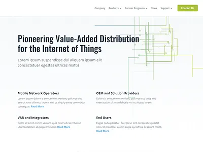 IoT Company Home Page Concept animation hero home lines
