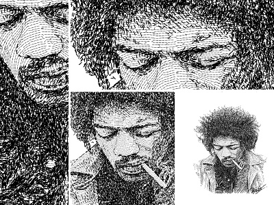 Portrait unique style artwork - Jimi Hendrix art barmalisirtb commission commission open jimy hendrix music musician open commission portrait art singer songwriter