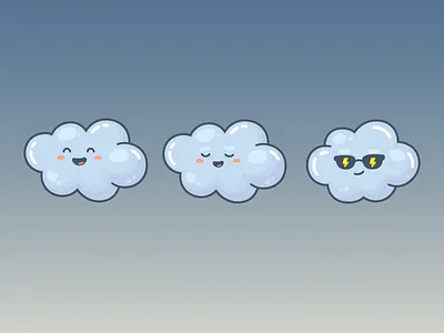 Lingvotree Cloud cloud emoji face flat fun game glasses gray line sky smile