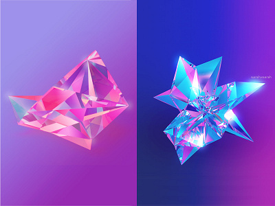 Crystals 3d render abstract cinema4d crystals poly shapes