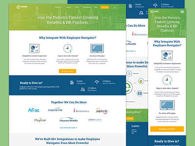 Employee Navigator Carriers Page employee navigator mobile product web design