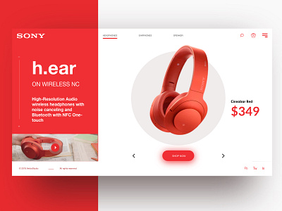 Headphone UI - Serie celan graphic design grid headphones hero layout minimal slide sony store ui ux