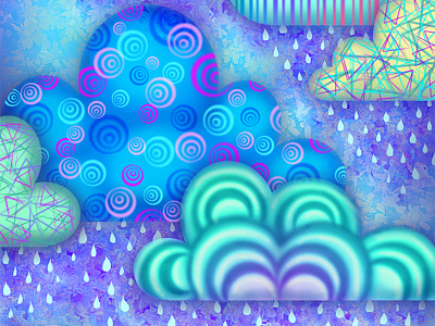 Dream Clouds clouds digital illustration surreal illustration patterns photoshop raster whimsical