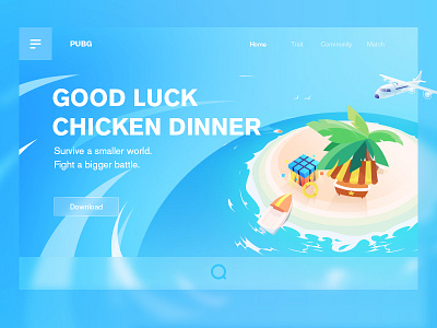 Chicken Dinner 2.5d battle chicken dinner cool illustrations isometric isometry summer