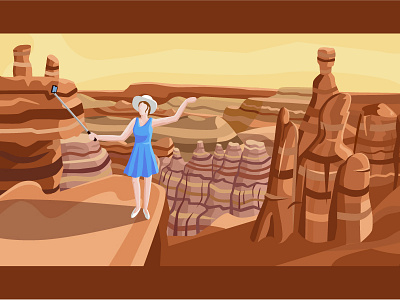 The Tourist canyon dress illustration selfie